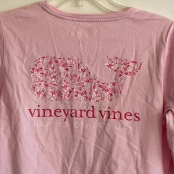 VINEYARD VINES Happy Mother’s Day Whale Filled Pink Long Sleeve T Shirt … - Picture 5 of 14